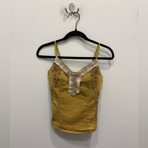 Embroidered Mustard Yellow Women's Top